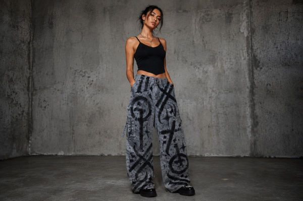 CALLIGRAFFITI PANTS SIZE 36 (S) Mid-WAIST